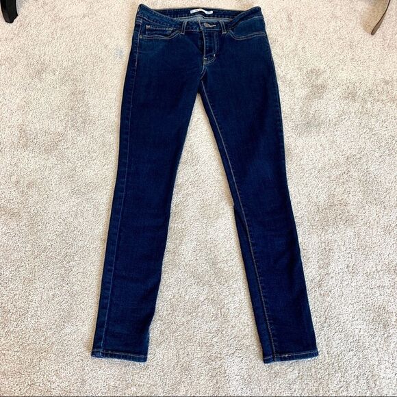LEVI’S 711 skinny jeans midrise dark Wash Sz 27 - Picture 4 of 13